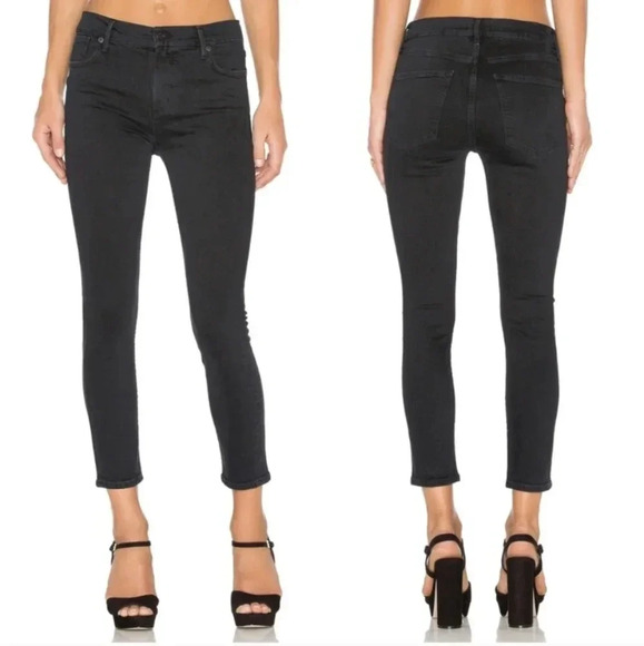 Agolde Black Sophie Jeans High Rise Crop jeans Princeton Size 28 - Picture 1 of 10